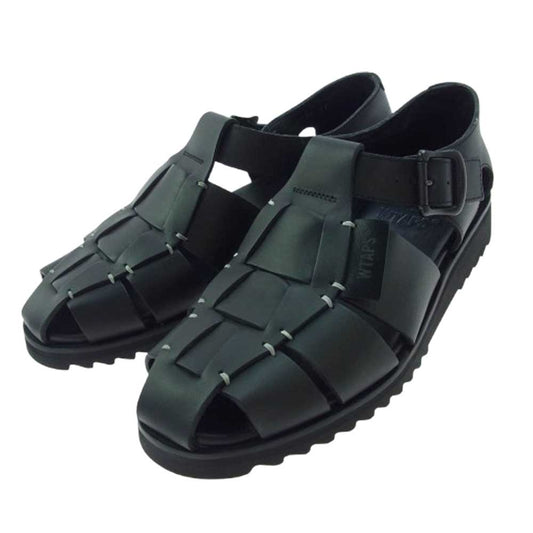 WTAPS ダブルタップス 241PJ48D-FW01S PARABOOT パラブーツ Pacific Sport レザー シューズ サンダル ブラック系 EU41【中古】
