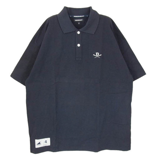 DESCENDANT ディセンダント CROSS PADDLE POLO SS クロス パドル ロゴ 刺繍 ポロ 半袖 Tシャツ ネイビー系 4【中古】