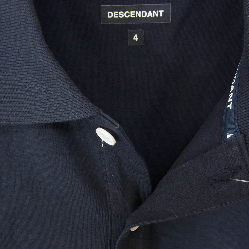 DESCENDANT ディセンダント CROSS PADDLE POLO SS クロス パドル ロゴ 刺繍 ポロ 半袖 Tシャツ ネイビー系 4【中古】