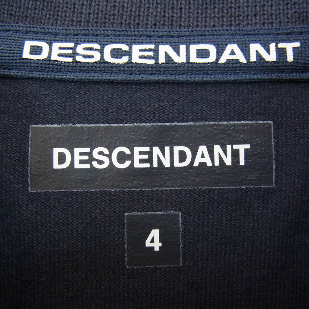 DESCENDANT ディセンダント CROSS PADDLE POLO SS クロス パドル ロゴ 刺繍 ポロ 半袖 Tシャツ ネイビー系 4【中古】