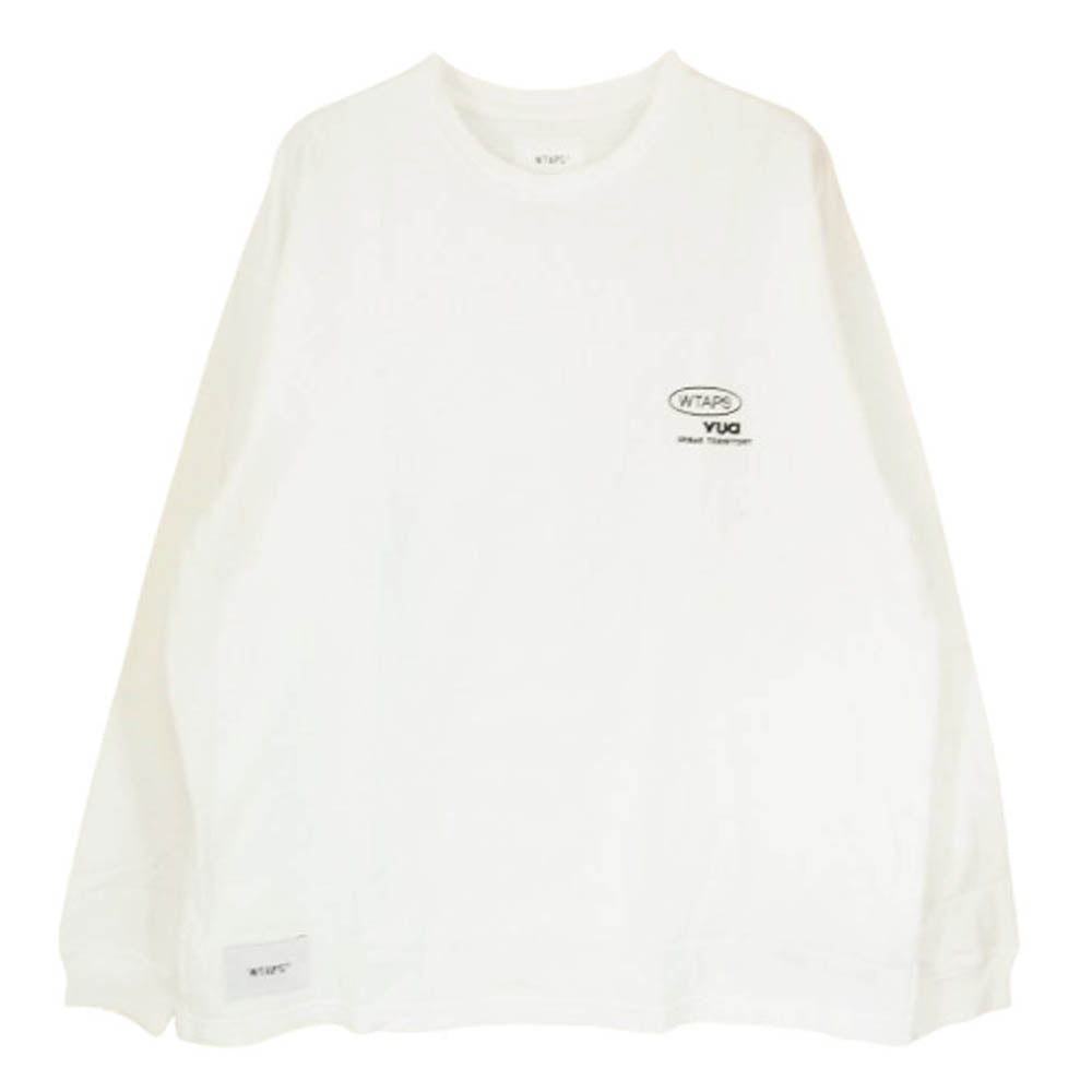 WTAPS ダブルタップス 23SS 232ATDT-CSM06 AII 01 LS COTTON PROTECT コットン プロテクト ロゴ 刺繍 カットソー 長袖 Tシャツ ホワイト系 X02【中古】
