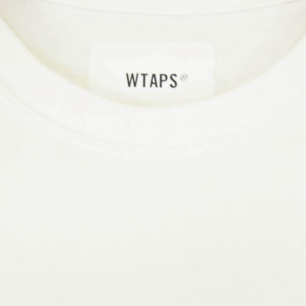 WTAPS ダブルタップス 23SS 232ATDT-CSM06 AII 01 LS COTTON PROTECT コットン プロテクト ロゴ 刺繍 カットソー 長袖 Tシャツ ホワイト系 X02【中古】