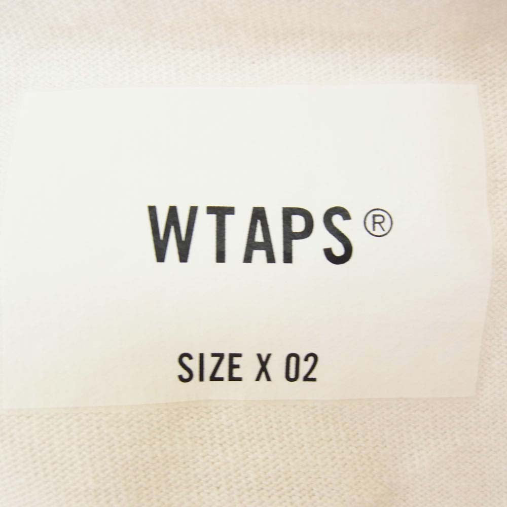 WTAPS ダブルタップス 23SS 232ATDT-CSM06 AII 01 LS COTTON PROTECT コットン プロテクト ロゴ 刺繍 カットソー 長袖 Tシャツ ホワイト系 X02【中古】