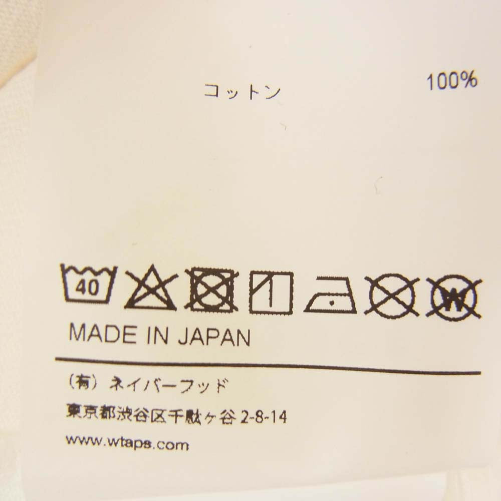WTAPS ダブルタップス 23SS 232ATDT-CSM06 AII 01 LS COTTON PROTECT コットン プロテクト ロゴ 刺繍 カットソー 長袖 Tシャツ ホワイト系 X02【中古】