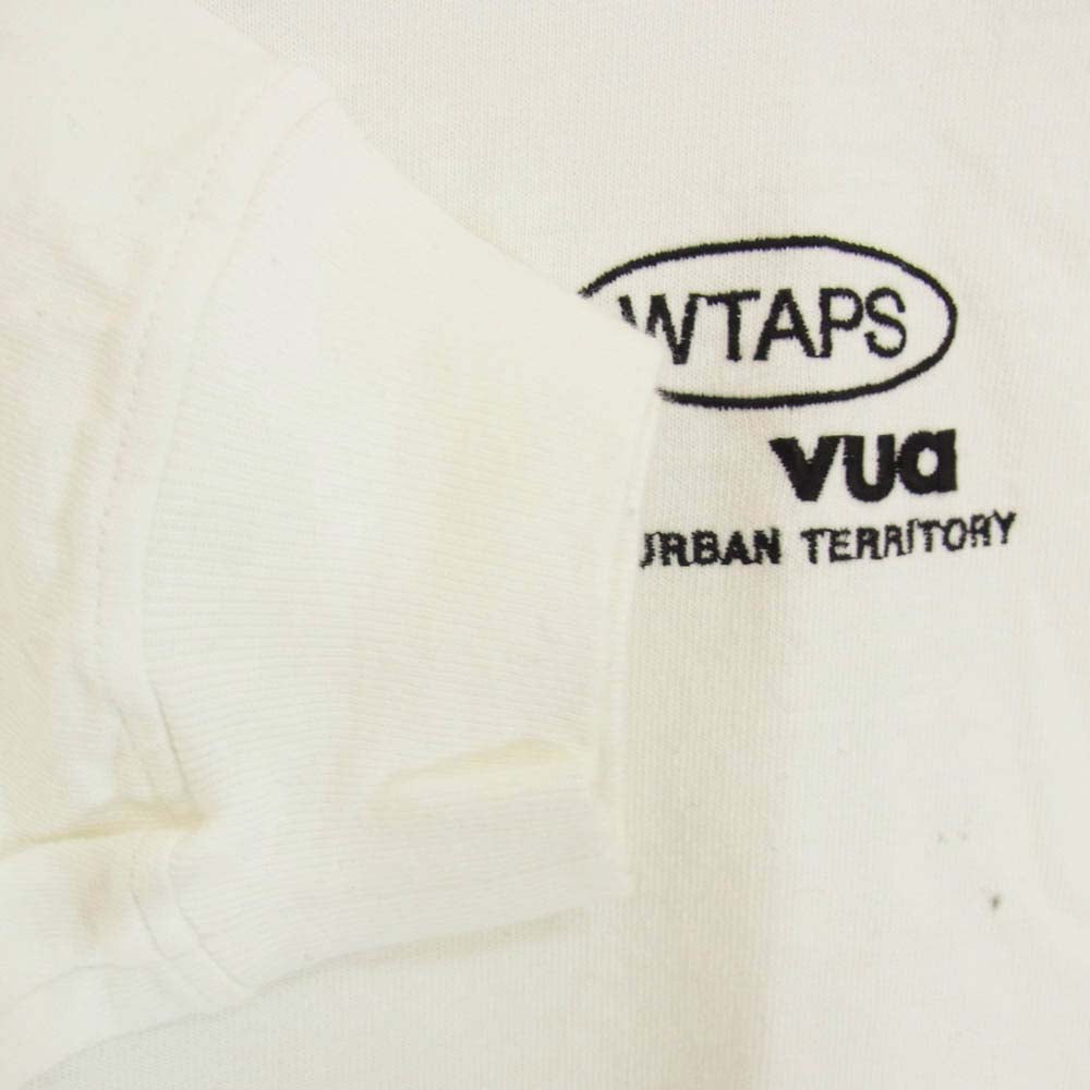 WTAPS ダブルタップス 23SS 232ATDT-CSM06 AII 01 LS COTTON PROTECT コットン プロテクト ロゴ 刺繍 カットソー 長袖 Tシャツ ホワイト系 X02【中古】