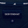 DESCENDANT ディセンダント 刺繍 ロゴ クルーネック トレーナー スウェット ネイビー系 3【中古】