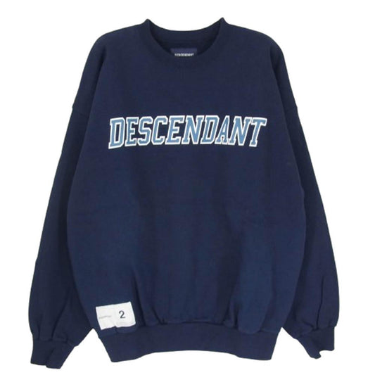 DESCENDANT ディセンダント 24AW DIRT CREW NECKクルーネック トレーナー スウェット ネイビー系 2【中古】