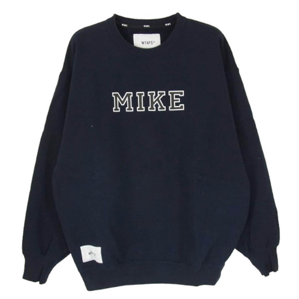 WTAPS ダブルタップス 24AW 242ATDT-CSM18 ACADEMY SWEATER アカデミー クルーネック トレーナー スウェット ネイビー系 X02【中古】