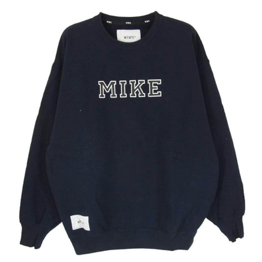WTAPS ダブルタップス 24AW 242ATDT-CSM18 ACADEMY SWEATER アカデミー クルーネック トレーナー スウェット ネイビー系 X02【中古】