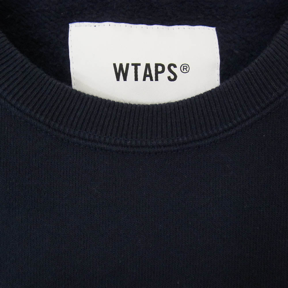 WTAPS ダブルタップス 24AW 242ATDT-CSM18 ACADEMY SWEATER アカデミー クルーネック トレーナー スウェット ネイビー系 X02【中古】