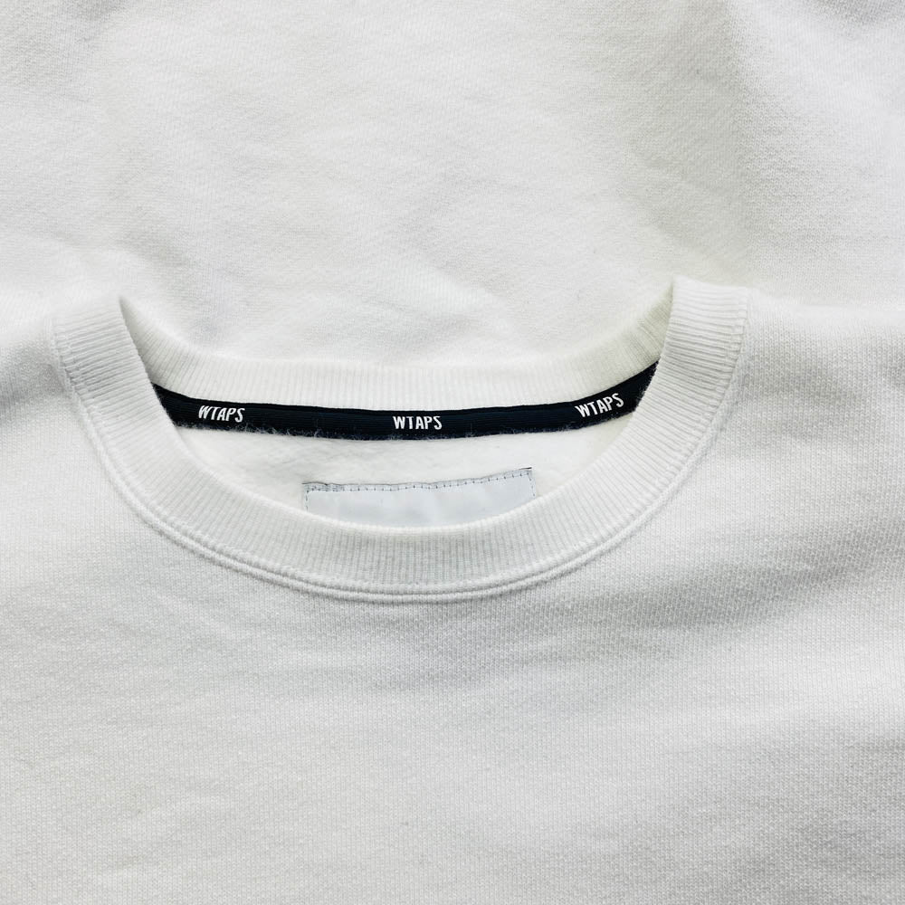 WTAPS ダブルタップス 24AW 242ATDT-CSM22 SIGN 02 SWEATER COTTON サイン スウェット コットン クルーネック トレーナー スウェット ホワイト ホワイト系 02【中古】