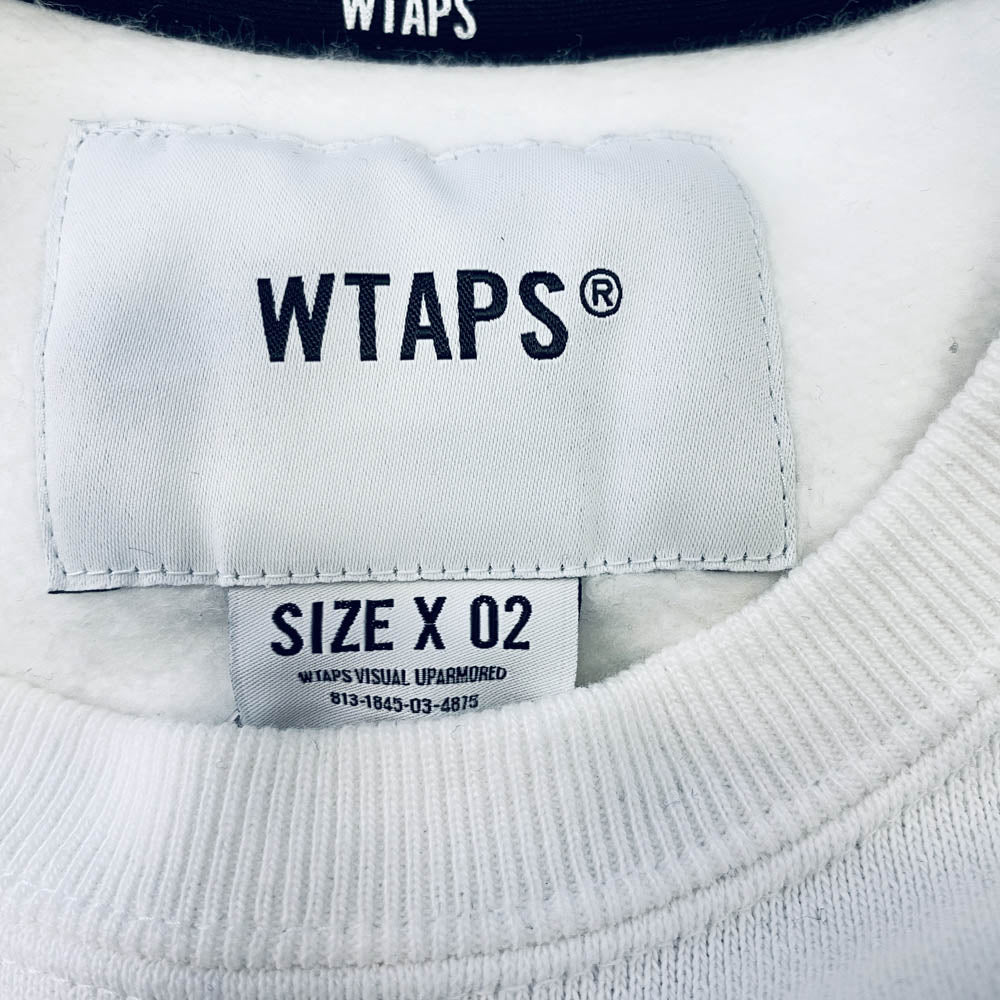 WTAPS ダブルタップス 24AW 242ATDT-CSM22 SIGN 02 SWEATER COTTON サイン スウェット コットン クルーネック トレーナー スウェット ホワイト ホワイト系 02【中古】