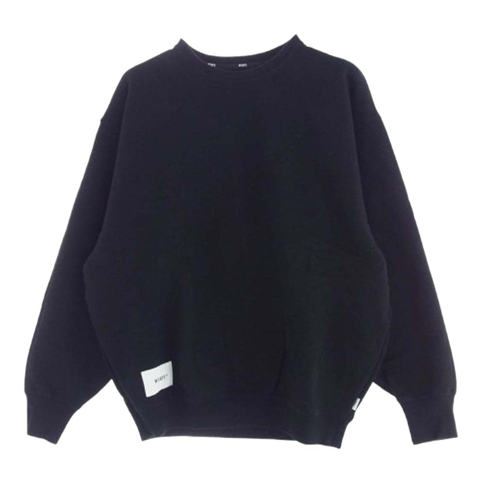 WTAPS ダブルタップス 24AW 242ATDT-CSM22 SIGN 02 SWEATER COTTON サイン スウェット コットン クルーネック トレーナー スウェット ブラック ブラック系 2【中古】