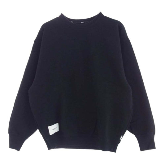 WTAPS ダブルタップス 24AW 242ATDT-CSM22 SIGN 02 SWEATER COTTON サイン スウェット コットン クルーネック トレーナー スウェット ブラック ブラック系 2【中古】