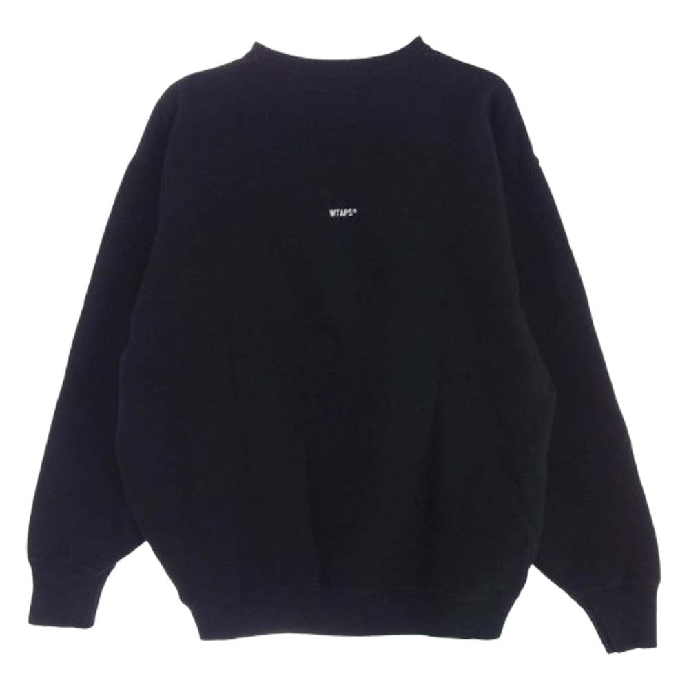 WTAPS ダブルタップス 24AW 242ATDT-CSM22 SIGN 02 SWEATER COTTON サイン スウェット コットン クルーネック トレーナー スウェット ブラック ブラック系 2【中古】