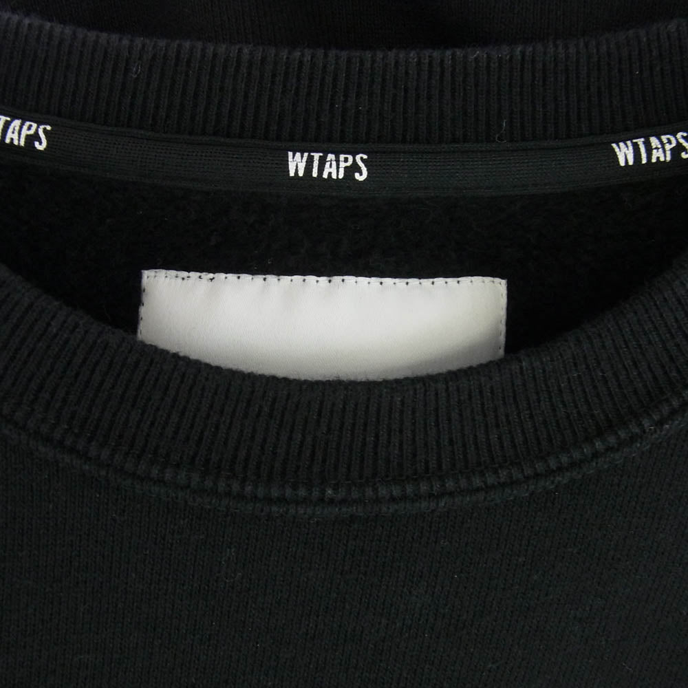 WTAPS ダブルタップス 24AW 242ATDT-CSM22 SIGN 02 SWEATER COTTON サイン スウェット コットン クルーネック トレーナー スウェット ブラック ブラック系 2【中古】
