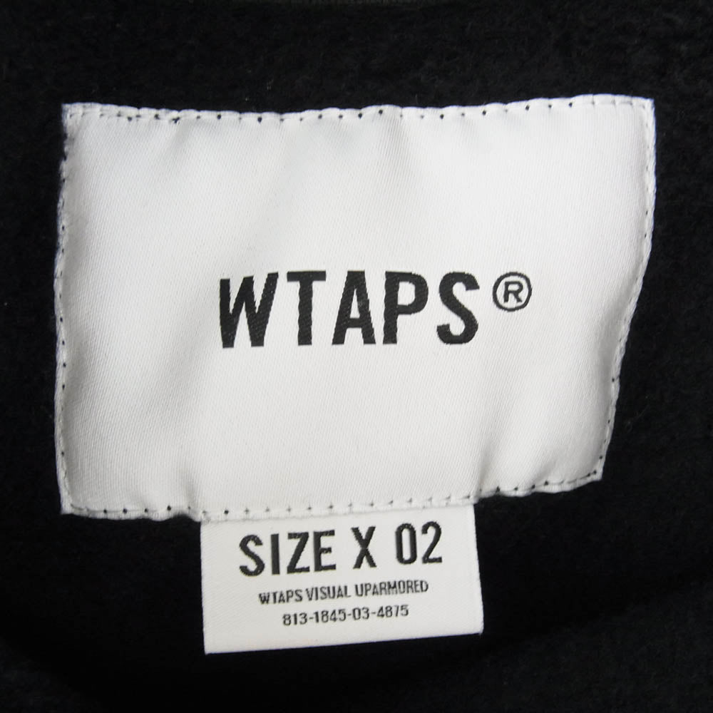 WTAPS ダブルタップス 24AW 242ATDT-CSM22 SIGN 02 SWEATER COTTON サイン スウェット コットン クルーネック トレーナー スウェット ブラック ブラック系 2【中古】