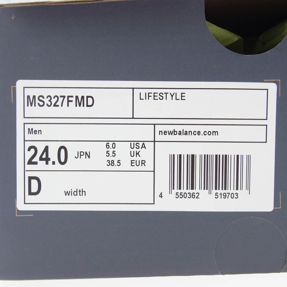 NEW BALANCE ニューバランス × FRANC MULLER フランク ミュラー MS327FMD ローカット スニーカー ブラック系 24cm【極上美品】【中古】