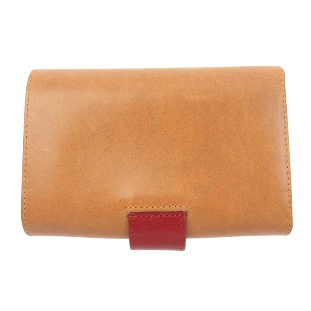 WHITE HOUSE COX ホワイトハウスコックス S1113 SADDLE LEATHER COLLECTION サドルレザー 二つ折り財布 ウォレット ライトブラウン系 レッド系【中古】
