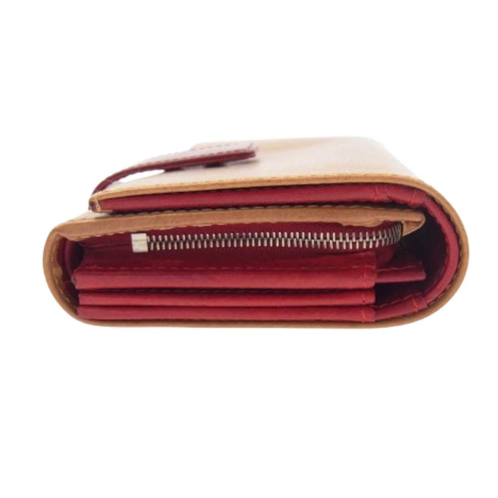 WHITE HOUSE COX ホワイトハウスコックス S1113 SADDLE LEATHER COLLECTION サドルレザー 二つ折り財布 ウォレット ライトブラウン系 レッド系【中古】
