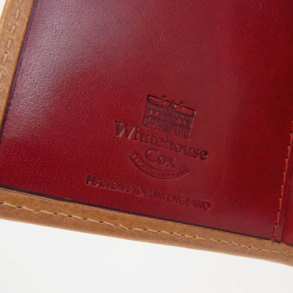WHITE HOUSE COX ホワイトハウスコックス S1113 SADDLE LEATHER COLLECTION サドルレザー 二つ折り財布 ウォレット ライトブラウン系 レッド系【中古】