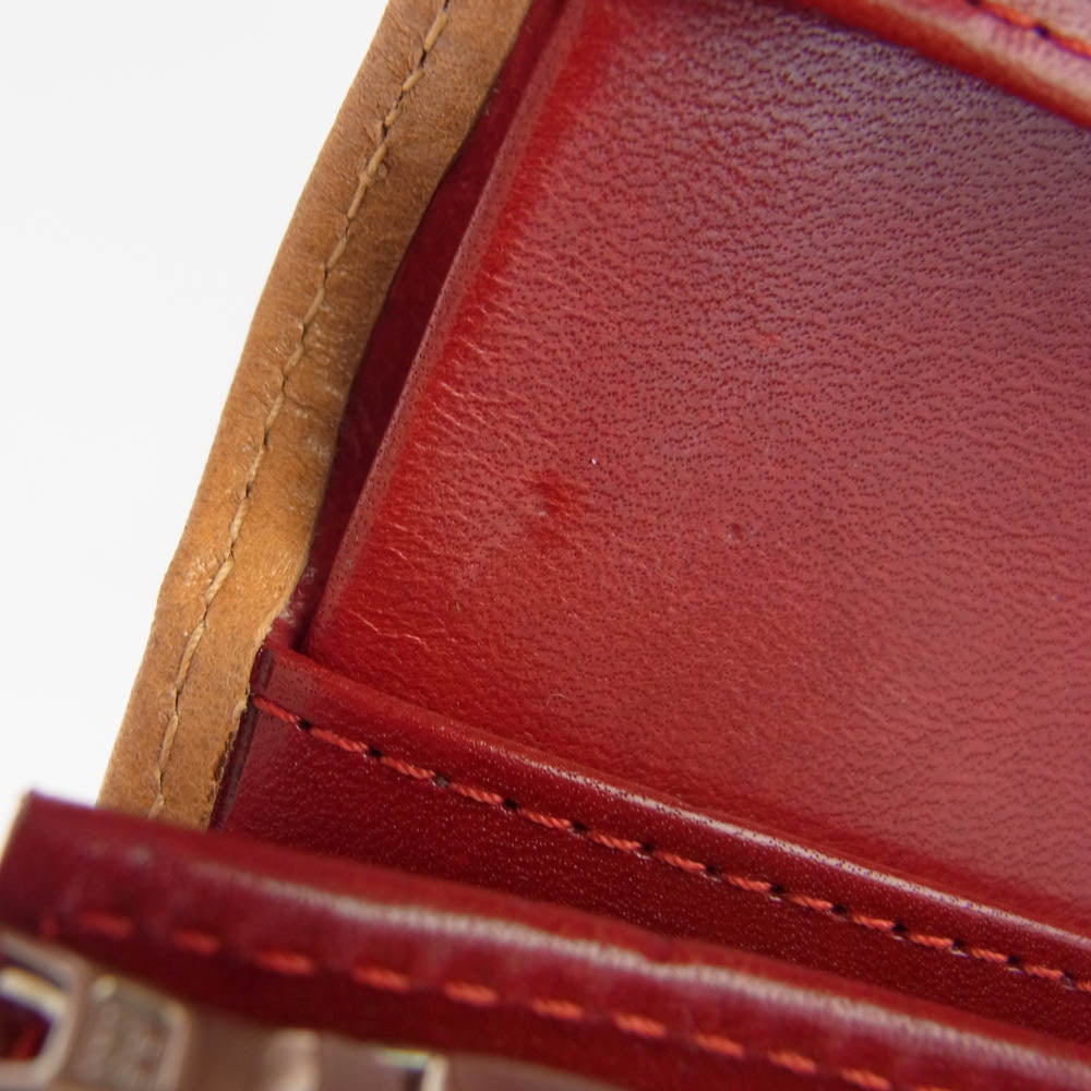 WHITE HOUSE COX ホワイトハウスコックス S1113 SADDLE LEATHER COLLECTION サドルレザー 二つ折り財布 ウォレット ライトブラウン系 レッド系【中古】