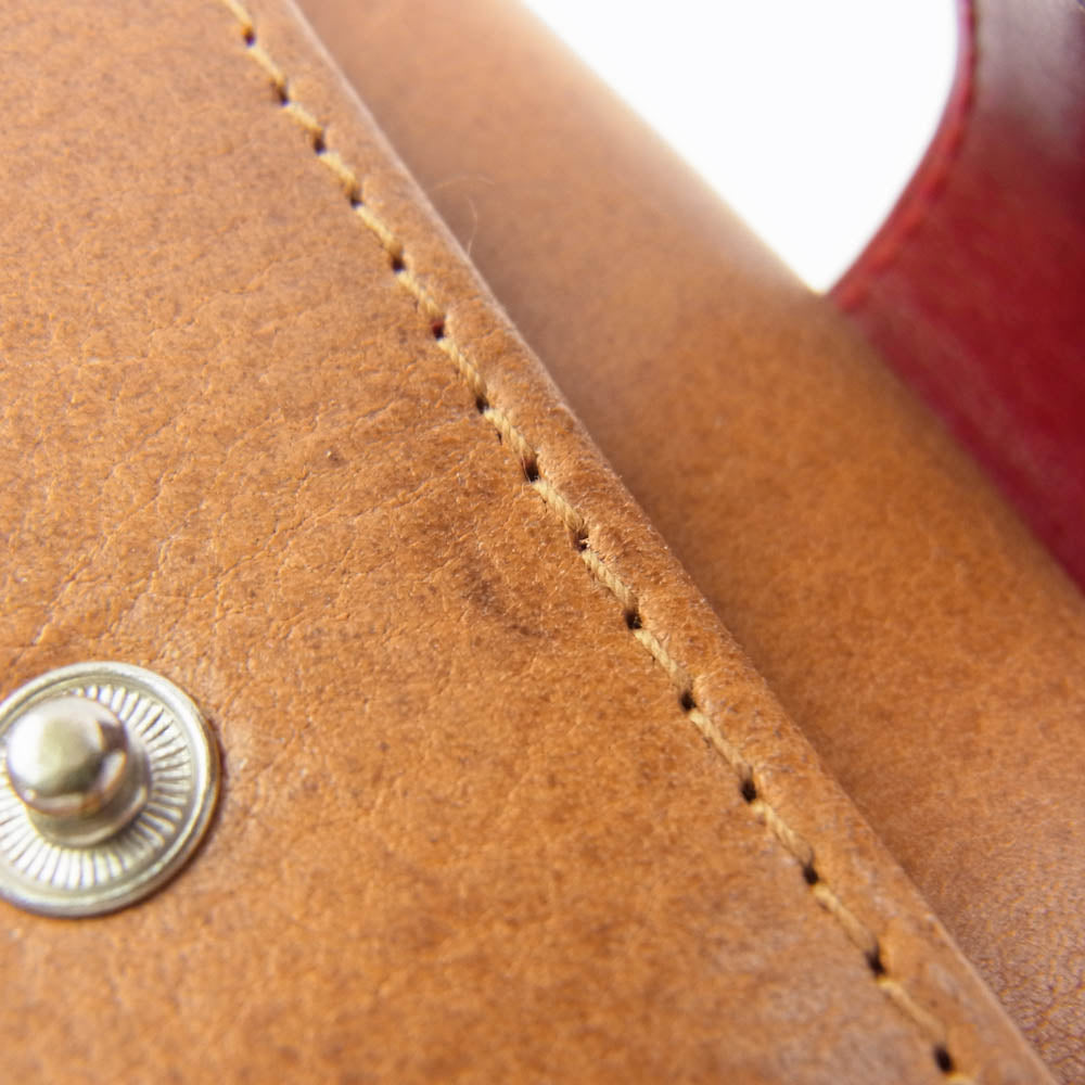 WHITE HOUSE COX ホワイトハウスコックス S1113 SADDLE LEATHER COLLECTION サドルレザー 二つ折り財布 ウォレット ライトブラウン系 レッド系【中古】