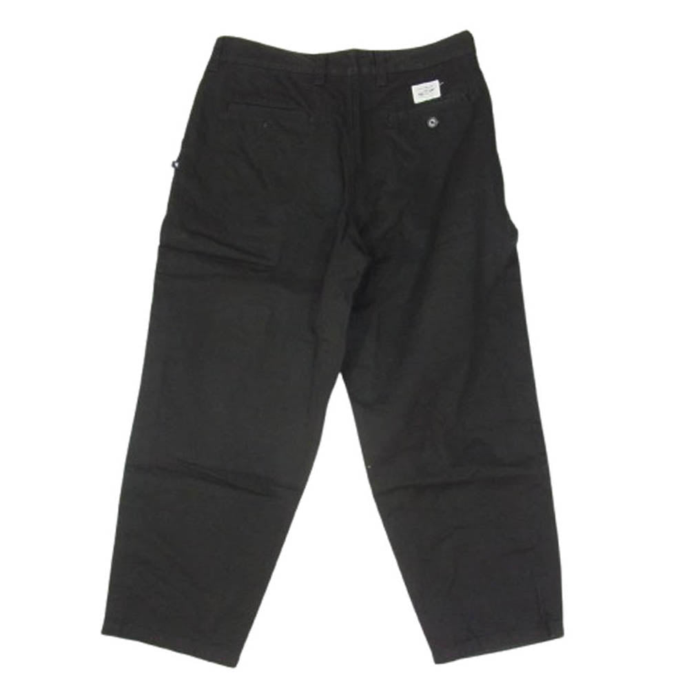 DESCENDANT ディセンダント DC-3 WIDE TWILL TROUSERS ワイド ツイル トラウザーズ パンツ ブラック系 3【中古】