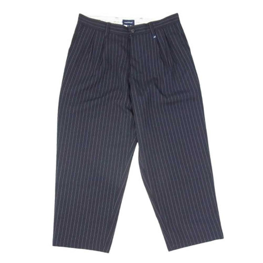DESCENDANT ディセンダント DC-3 WIDE TWILL TROUSERS ワイド ツイル トラウザーズ パンツ ストライプ ネイビー系 3【中古】