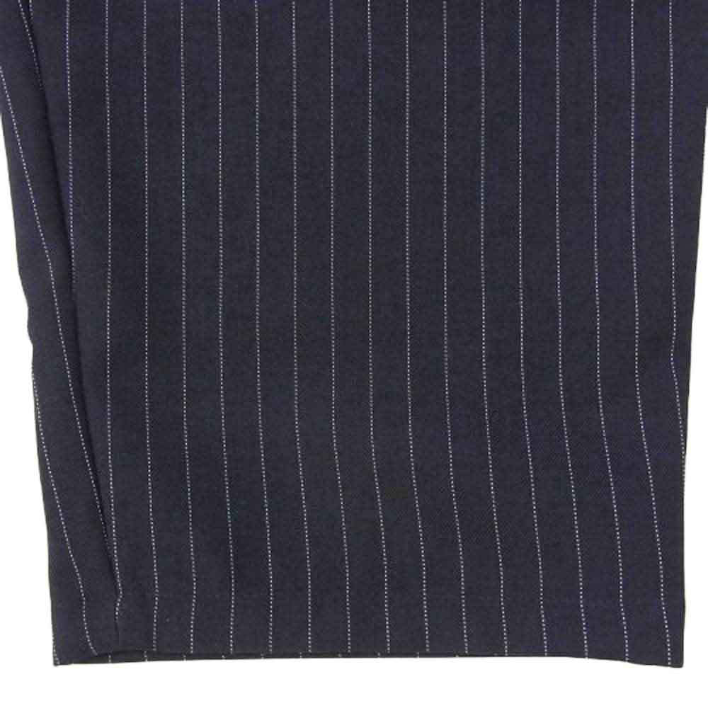 DESCENDANT ディセンダント DC-3 WIDE TWILL TROUSERS ワイド ツイル トラウザーズ パンツ ストライプ ネイビー系 3【中古】
