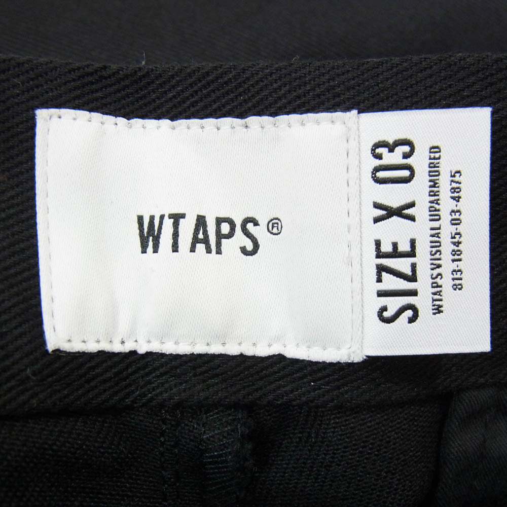 WTAPS ダブルタップス 22SS 221BRDT-PTM05 CREASE TROUSERS COPO TWILL クリース トラウザーズ ツイル ボトムス パンツ ブラック系 X03【中古】