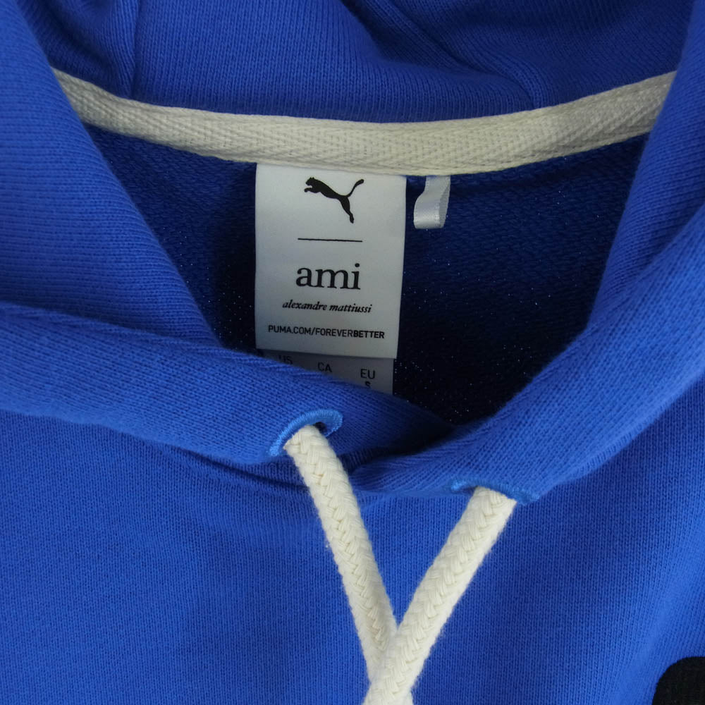 AMI PARIS アミパリス 534069-93 PUMA AMI Hoodie  プーマ プルオーバー パーカー ブルー ブルー系 S【美品】【中古】