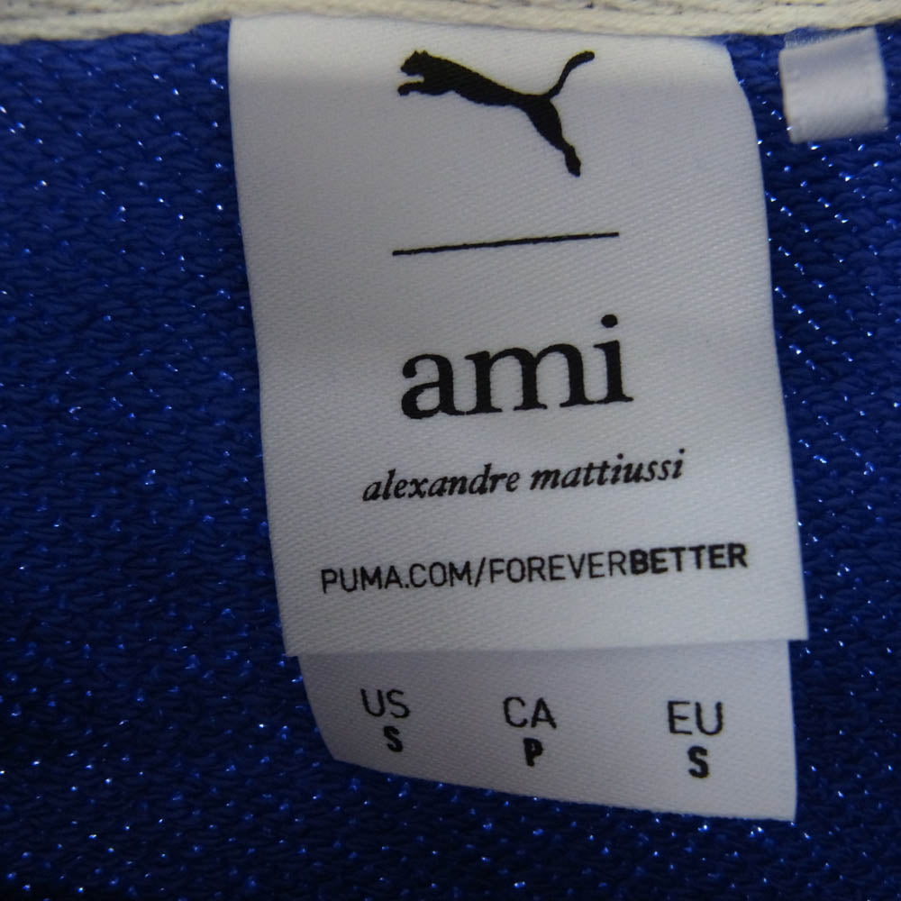 AMI PARIS アミパリス 534069-93 PUMA AMI Hoodie  プーマ プルオーバー パーカー ブルー ブルー系 S【美品】【中古】
