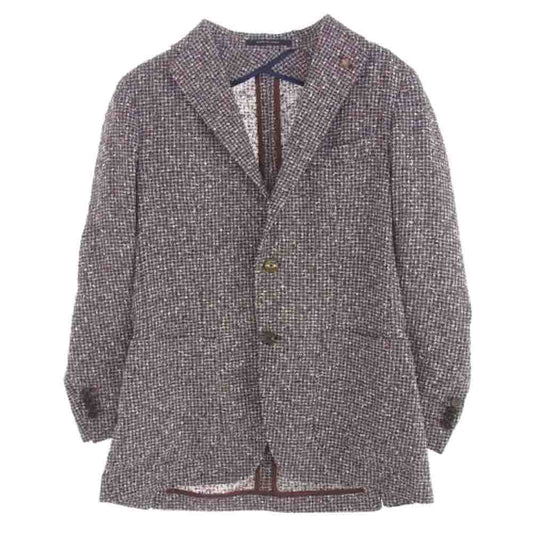 タリアトーレ 1SMC22K 85UEG033 イタリア製 リネン 2B ツイード テーラード ジャケット サイズ44 ブラウン系 44【極上美品】【中古】