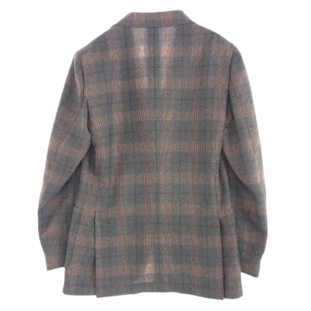 LARDINI ラルディーニ JK807 イタリア製 ブートニエール付き チェック テーラード ジャケット サイズ44 ブラウン系 44【極上美品】【中古】