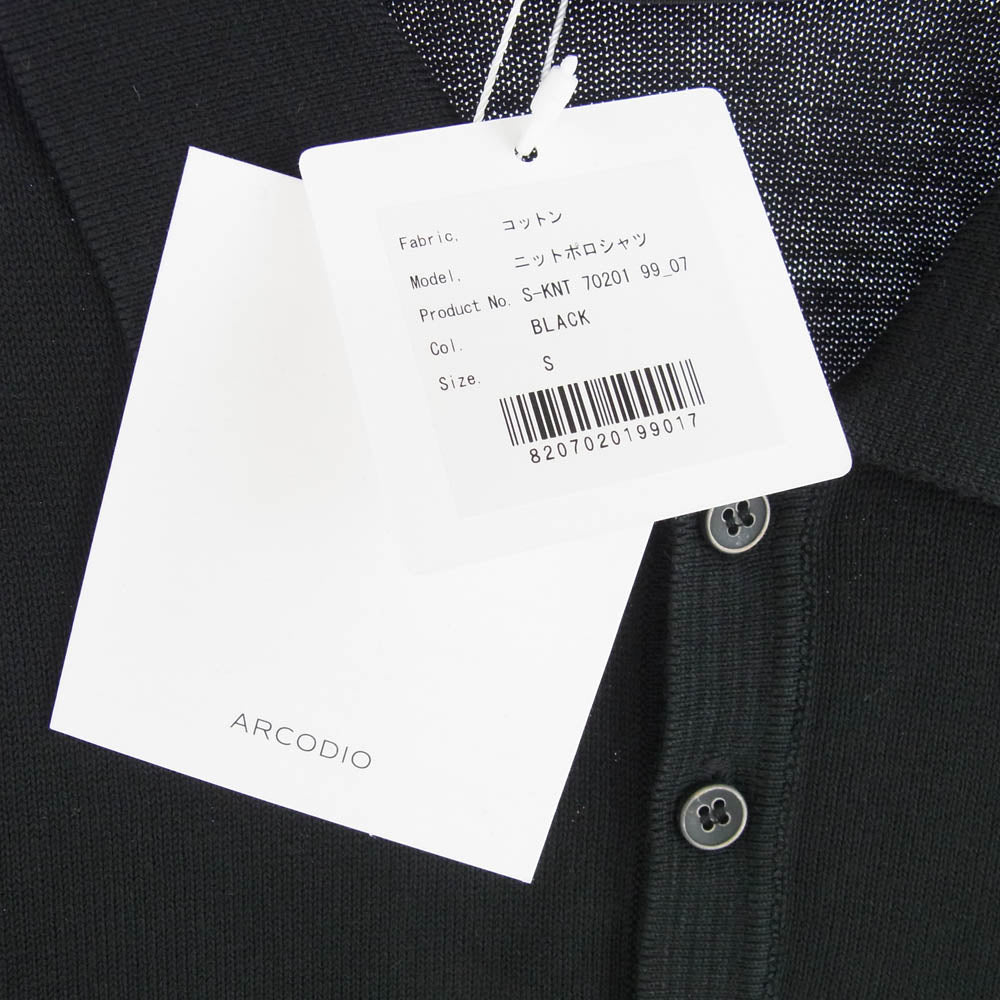 アルコディオ S-KNT 70201 半袖 ポロシャツ ブラック ブラック系 S【新古品】【未使用】【中古】