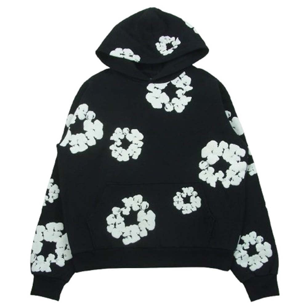 デニム ティアーズ Cotton Wreath コットン リース パーカー プルオーバー ポルトガル製 ブラック系 L【中古】