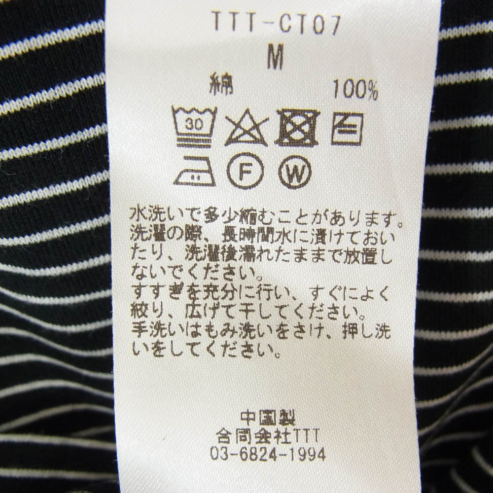 ティー TTT-CT07 Border Tee ボーダー 半袖 Tシャツ ブラック系 M【美品】【中古】