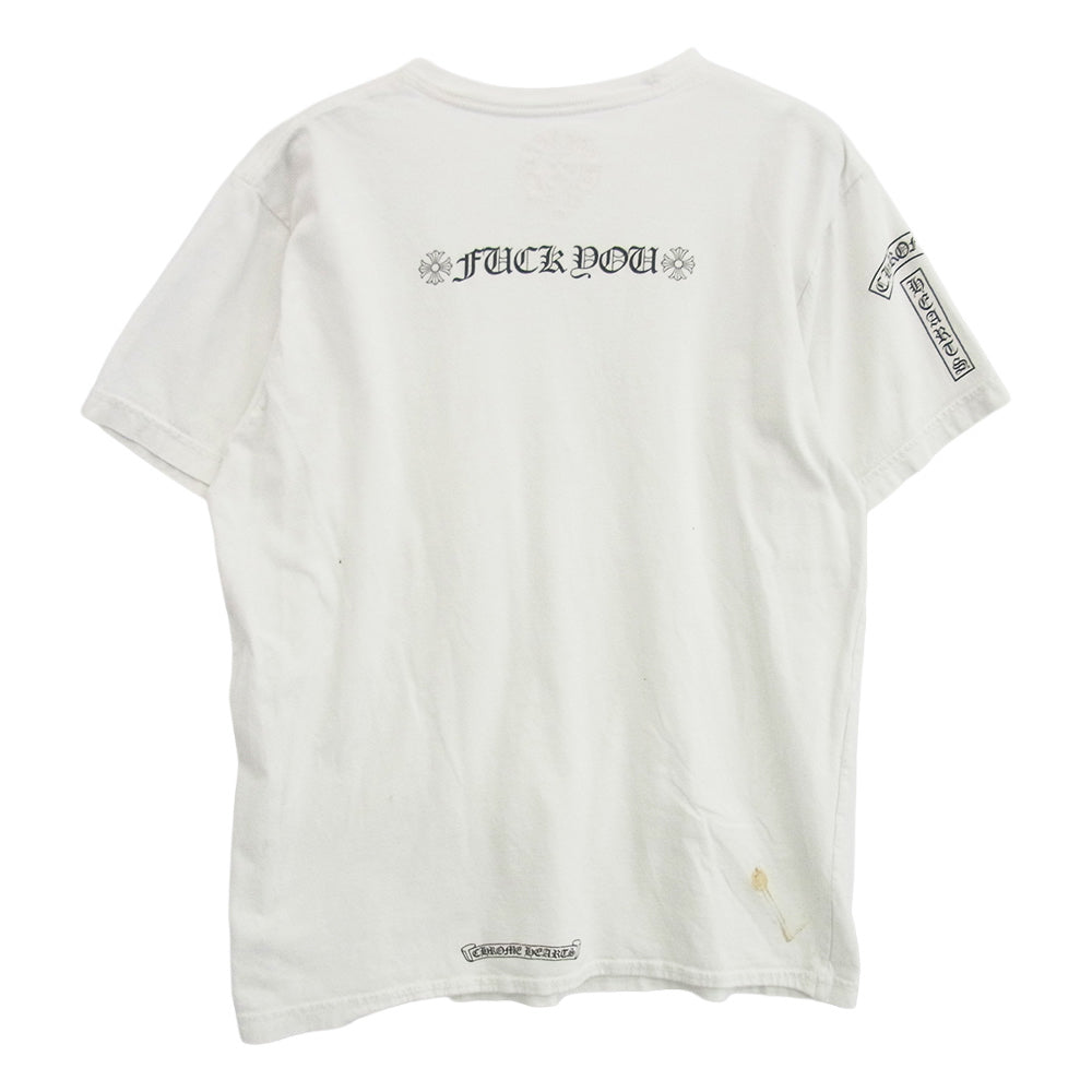 CHROME HEARTS クロムハーツ（原本無） FUCK YOU Pocket Tee ファック ユー バック ロゴ ポケット 半袖 Tシャツ ホワイト系 M【中古】