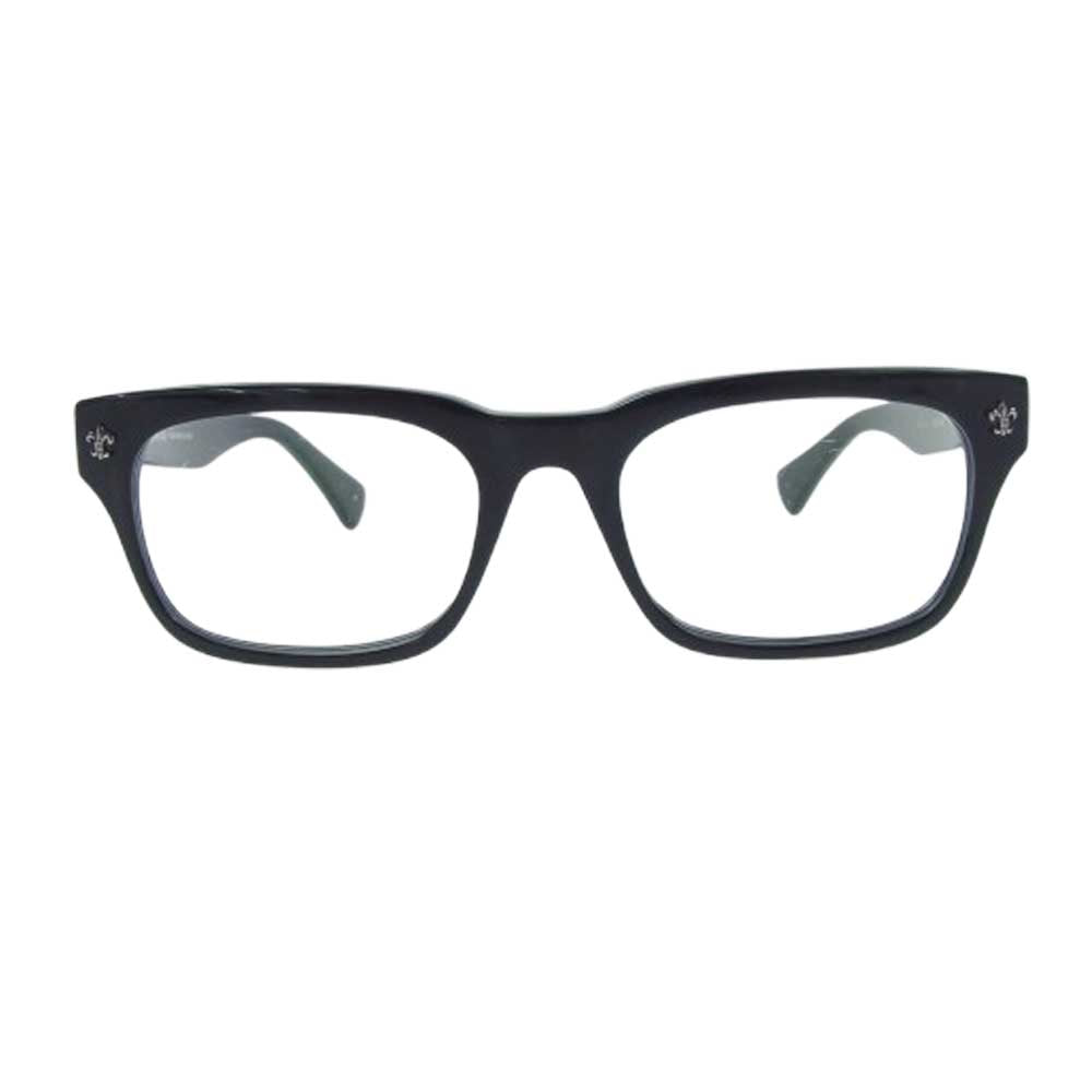 CHROME HEARTS クロムハーツ（原本無） GITTIN ANY?-A BSフレアテンプル メガネ 眼鏡 アイウェアケース付き ブラック系 52□19-145【中古】