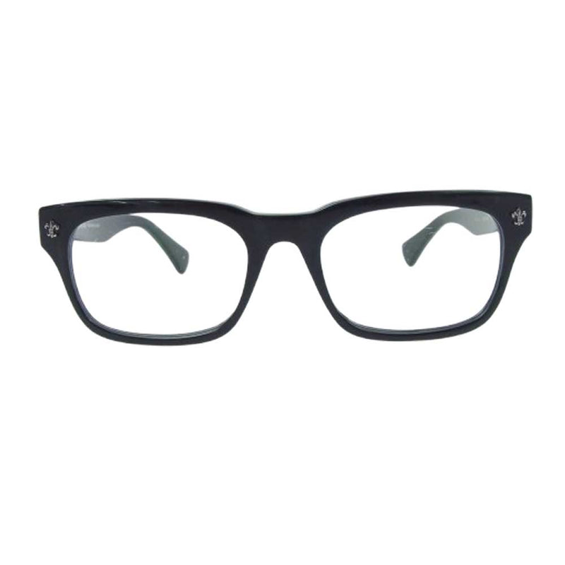 CHROME HEARTS クロムハーツ（原本無） GITTIN ANY?-A BSフレアテンプル メガネ 眼鏡 アイウェアケース付き ブラック系 52□19-145【中古】