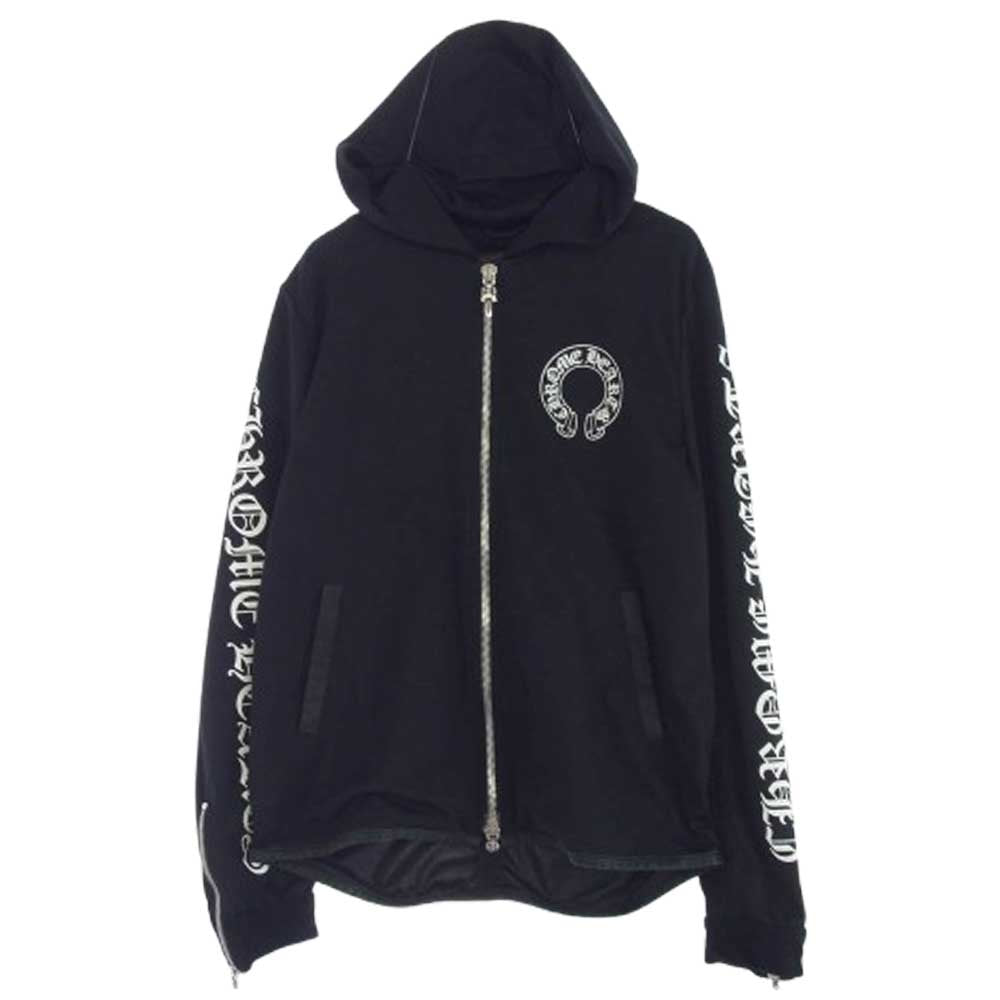CHROME HEARTS クロムハーツ（原本無） TRACK HDZF FBRC ダガー クロスボール 袖ジップ トラック ジャケット フーディ ブラック系 S【中古】