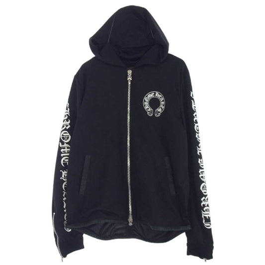 CHROME HEARTS クロムハーツ（原本無） TRACK HDZF FBRC ダガー クロスボール 袖ジップ トラック ジャケット フーディ ブラック系 S【中古】