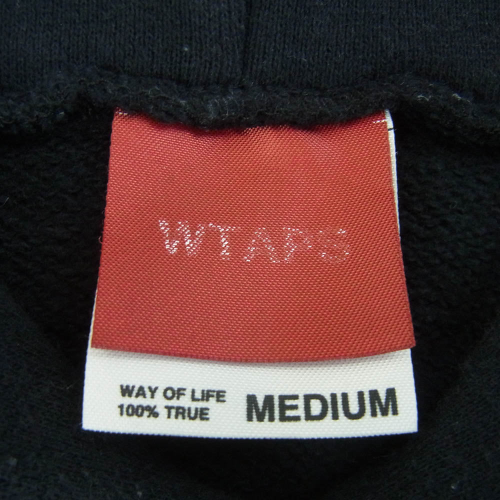 WTAPS ダブルタップス 17AW AXE PULLOVER PARKA ロゴプリント プルオーバー パーカー コットン 日本製 ブラック系 M【中古】