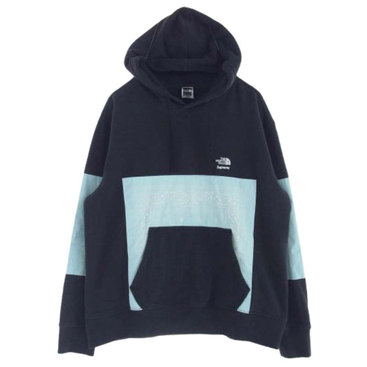 Supreme シュプリーム 22SS ×THE NORTH FACE ノースフェイス Bandana Hooded Sweatshirt バンダナ フード スウェット パーカー ブラック系 US M【中古】