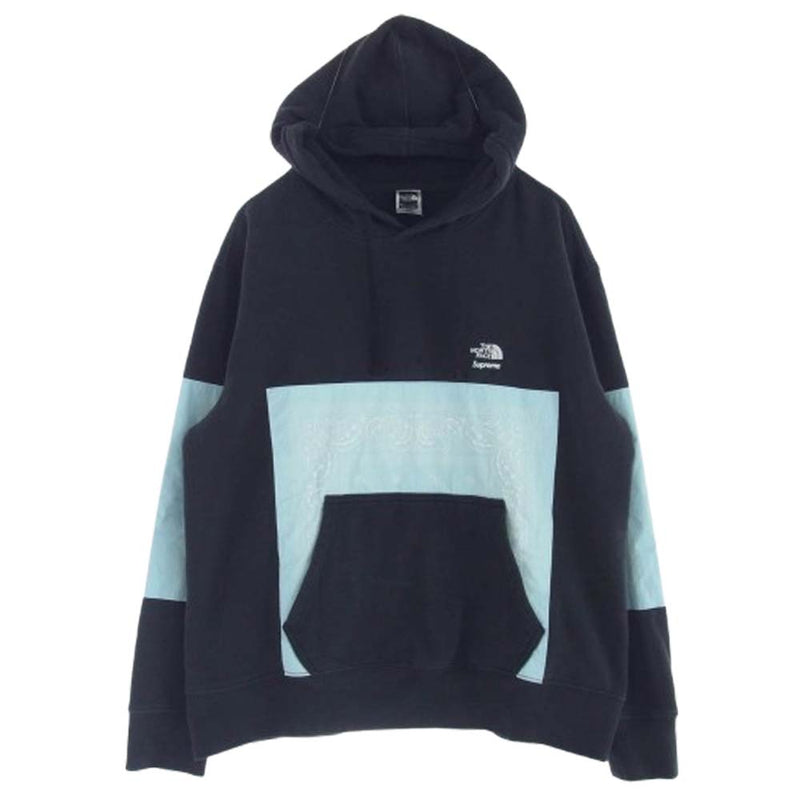 Supreme シュプリーム 22SS ×THE NORTH FACE ノースフェイス Bandana Hooded Sweatshirt バンダナ フード スウェット パーカー ブラック系 US M【中古】