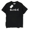 Sacai サカイ 21SS 21E2-COEQW-M26978 A.P.C. アーペーセー SIDE ZIP LOGO TEE ロゴプリント サイドジップ 半袖 Tシャツ ブラック系 XS【極上美品】【中古】