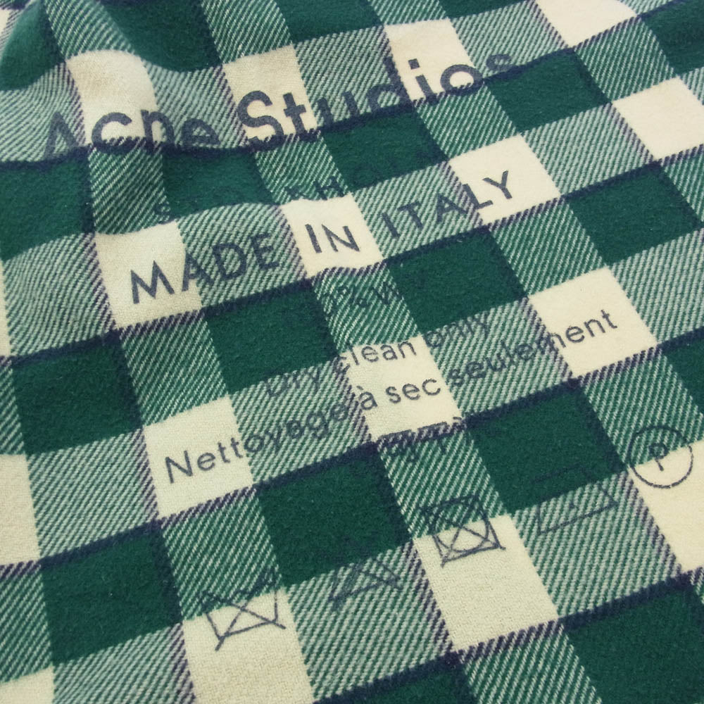 ACNE STUDIOS アクネストゥディオズ 大判 ロゴ ストール マフラー グリーン系【中古】