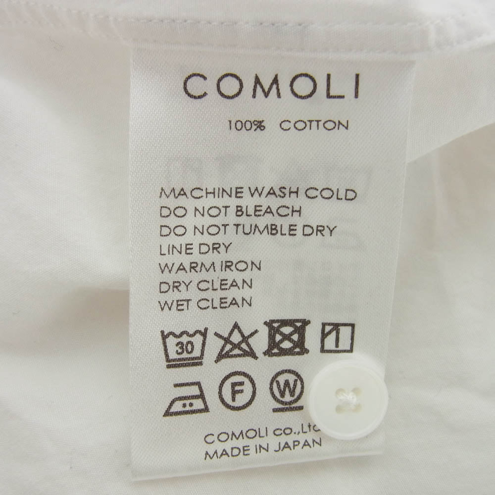 COMOLI コモリ 21AW U03-02002 バンドカラー 長袖 シャツ ホワイト系【中古】