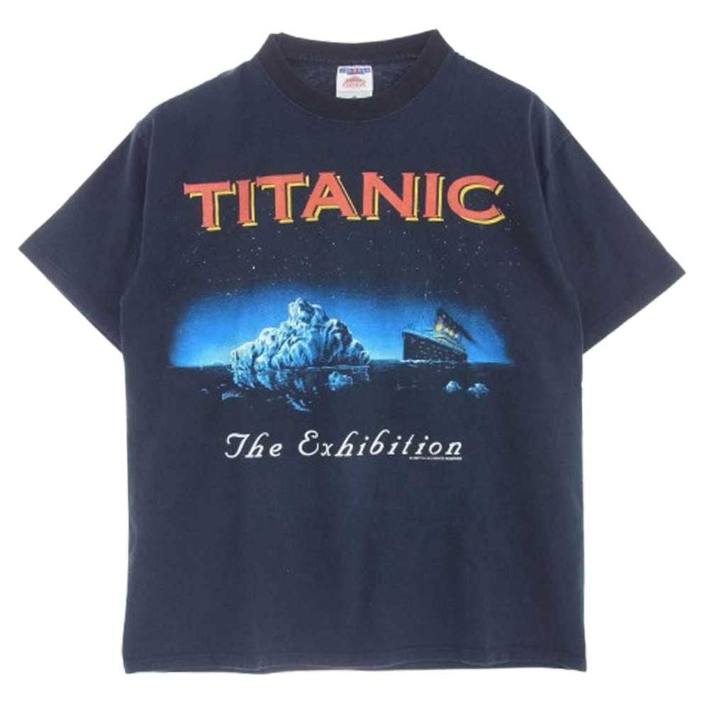 ヴィンテージ 90s TITANIC The Exhibition タイタニック 半袖 Tシャツ ブラック系 M【中古】
